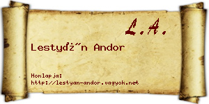 Lestyán Andor névjegykártya